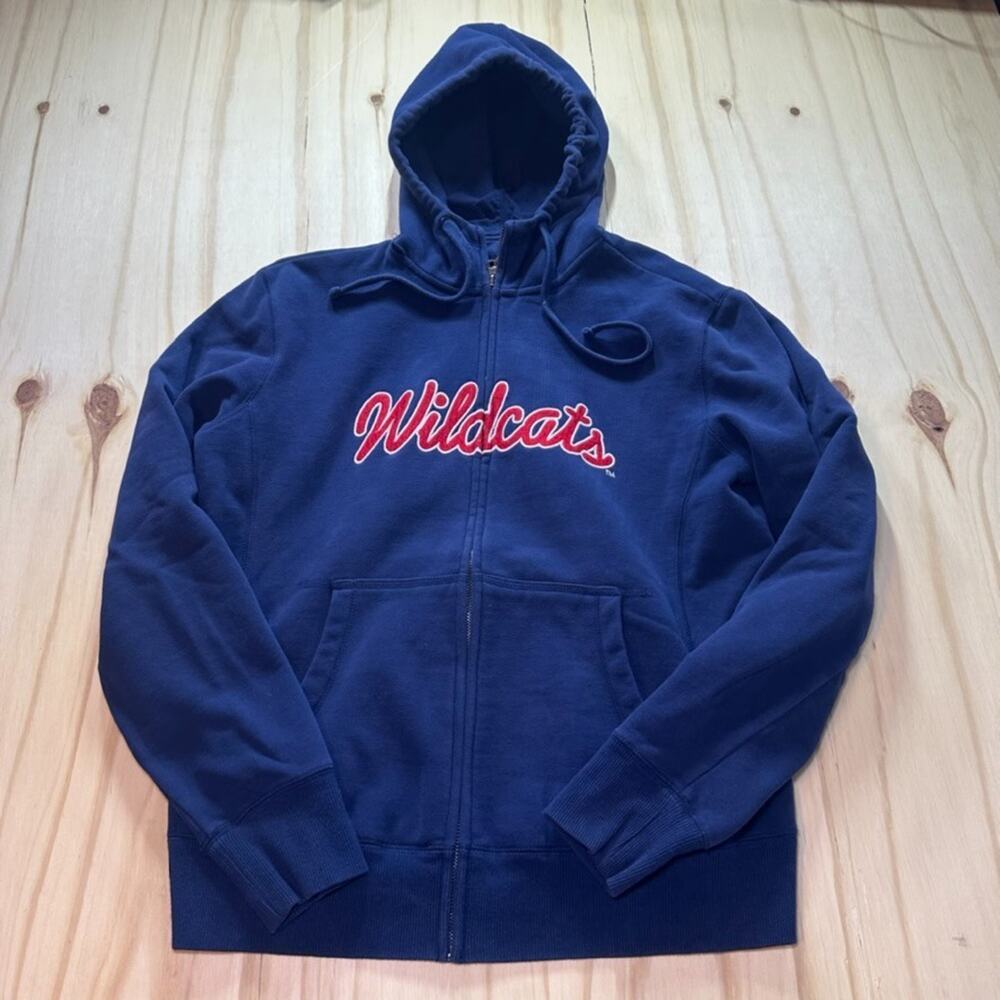 University of Arizona Wildcats Blue Zip Up Hoodie Sweatshirt Womens Large READ!!